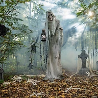 7' Wailing Phantom Animated Halloween Decoration