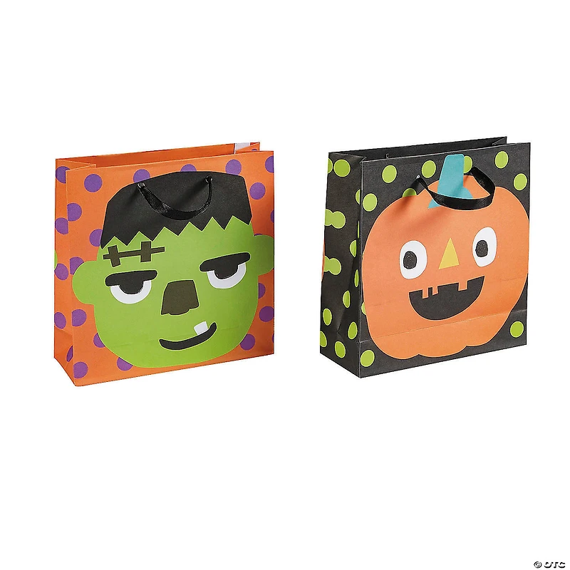7" x 7 1/4" Medium Ghoul Gang Halloween Paper Gift Bags - 12 Pc.