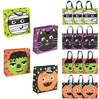 7" x 7 1/4" Medium Ghoul Gang Halloween Paper Gift Bags - 12 Pc.