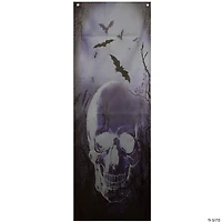 70.75" Spooky Blue Skull Graveyard Halloween Door Decoration