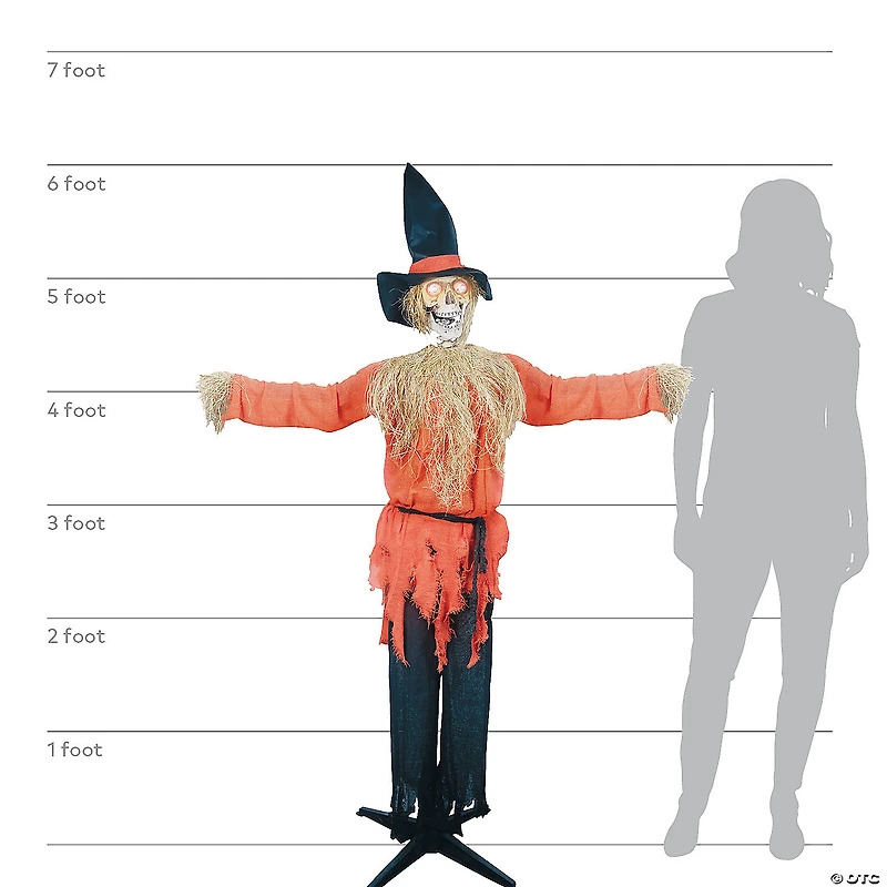 72" Animated Standing Scarecrow Halloween Decoration