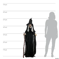 72" Animated Witch with Cane Halloween Decoration