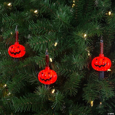 7ct Jack O' Lantern Halloween Bubble Lights  6ft Black Wire