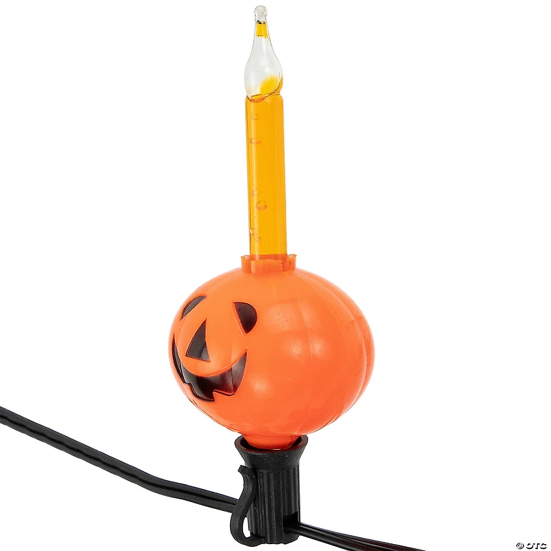 7ct Jack O' Lantern Halloween Bubble Lights  6ft Black Wire