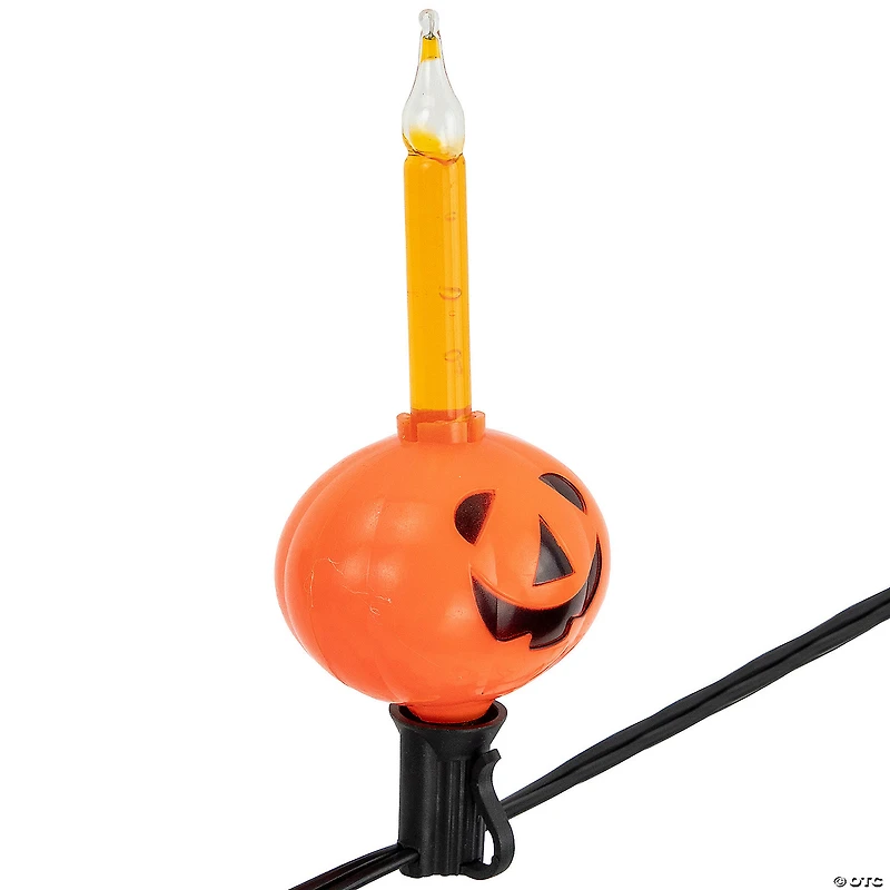 7ct Jack O' Lantern Halloween Bubble Lights  6ft Black Wire