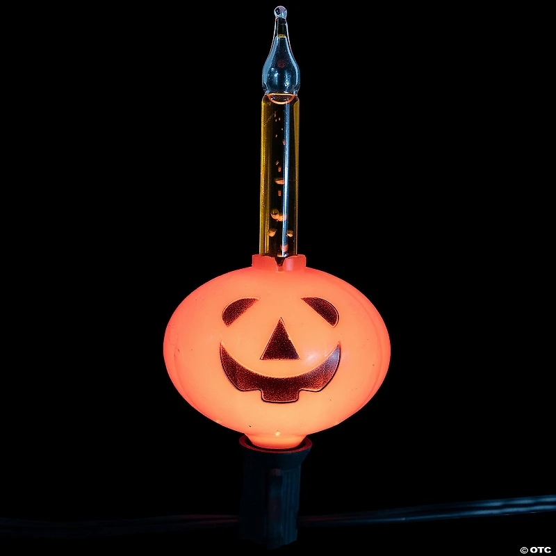 7ct Jack O' Lantern Halloween Bubble Lights  6ft Black Wire