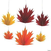 8 1/2" - 17 1/2" Fall Leaves Ceiling Decorations - 6 Pc.