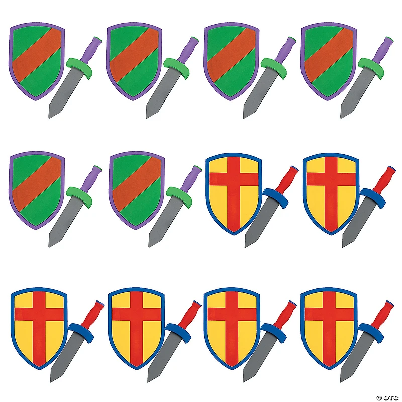 8 1/2" x 12" - 14" Foam Pretend Play Swords & Armor Sets - 12 Pc.