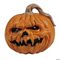 8 1/4" Light-Up Creepy Plastic Pumpkin with Sound Halloween Decoration