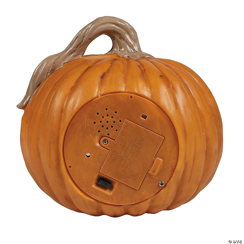 8 1/4" Light-Up Creepy Plastic Pumpkin with Sound Halloween Decoration