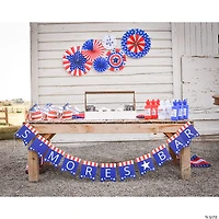 8" - 16" Patriotic Paper Hanging Paper Fans - 6 Pc.