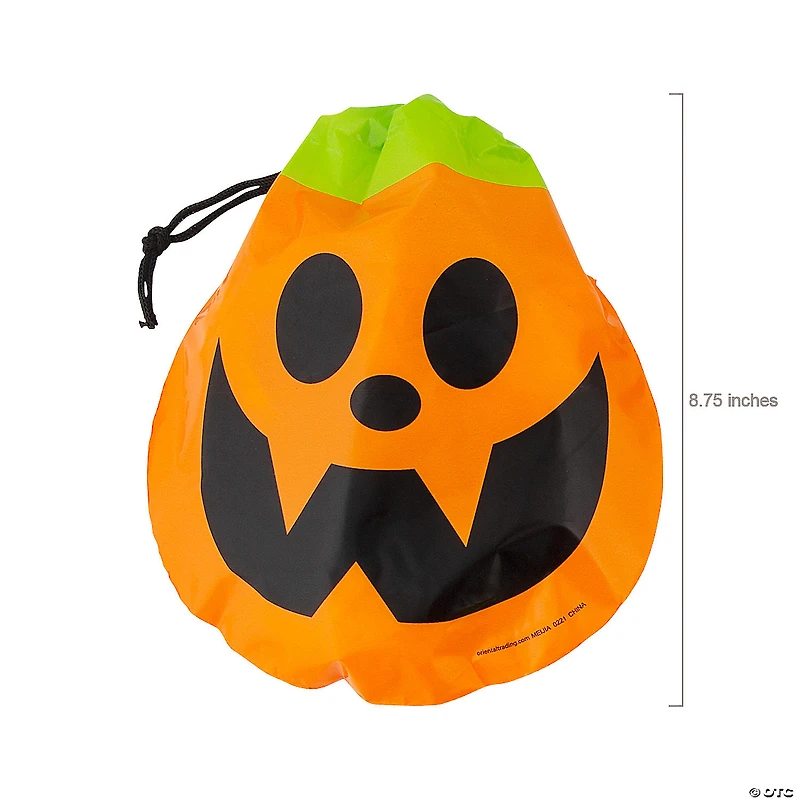 8 3/4" Bulk 72 Pc. Halloween Pumpkin Plastic Goody Bags