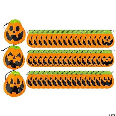 8 3/4" Bulk 72 Pc. Halloween Pumpkin Plastic Goody Bags