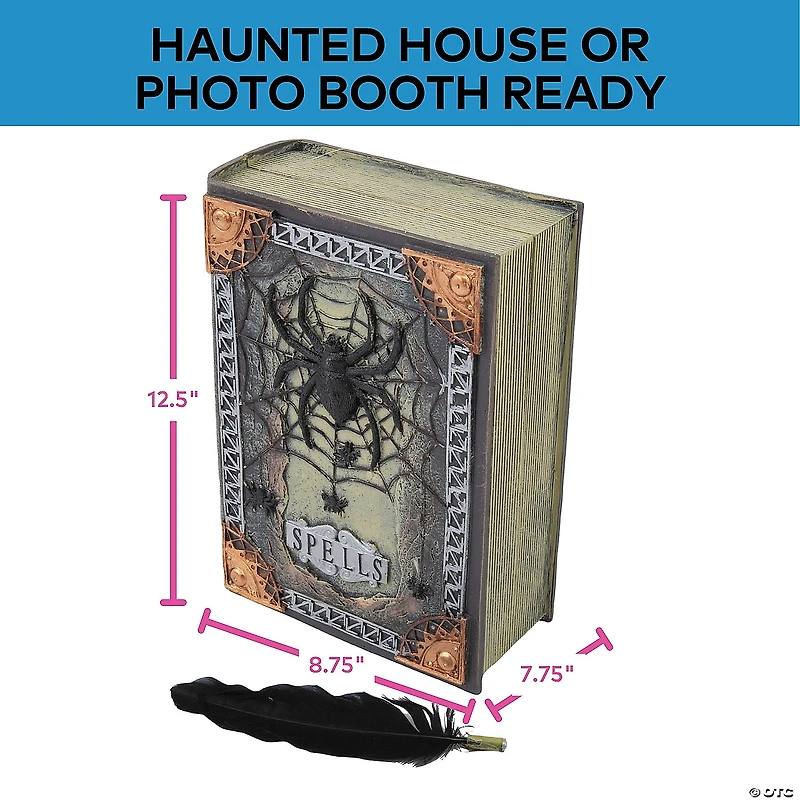 8 3/4" x 12 1/2" Animated Flaming Magic Spells Book Halloween Decoration