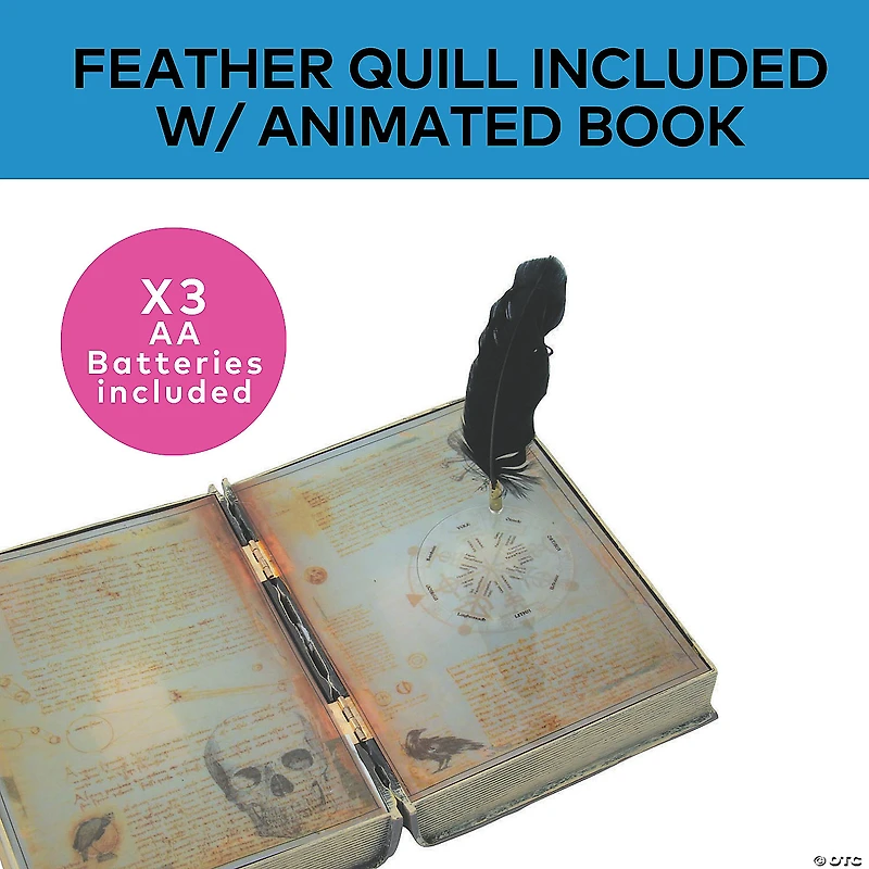 8 3/4" x 12 1/2" Animated Flaming Magic Spells Book Halloween Decoration