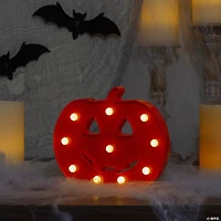 8.5" LED Lighted Orange Jack-O-Lantern Halloween Marquee Sign