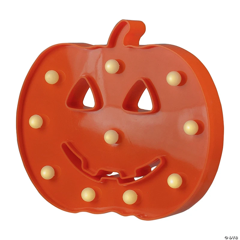 8.5" LED Lighted Orange Jack-O-Lantern Halloween Marquee Sign