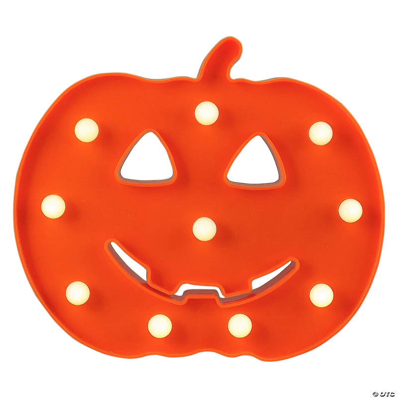 8.5" LED Lighted Orange Jack-O-Lantern Halloween Marquee Sign