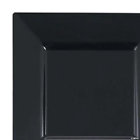 8" Black Square Plastic Salad Plates (50 Plates)