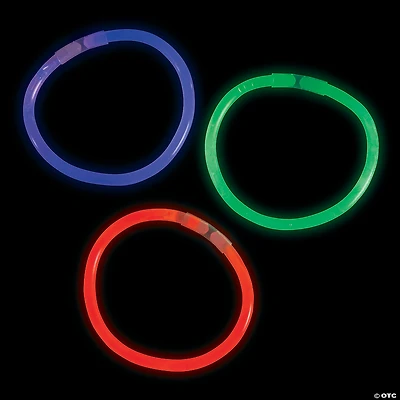 8" Bulk 100 Pc. Halloween Colors Plastic Glow Bracelets