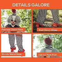 8 Ft. 2" Light-Up Lifting Clown with Hat Halloween Decoration