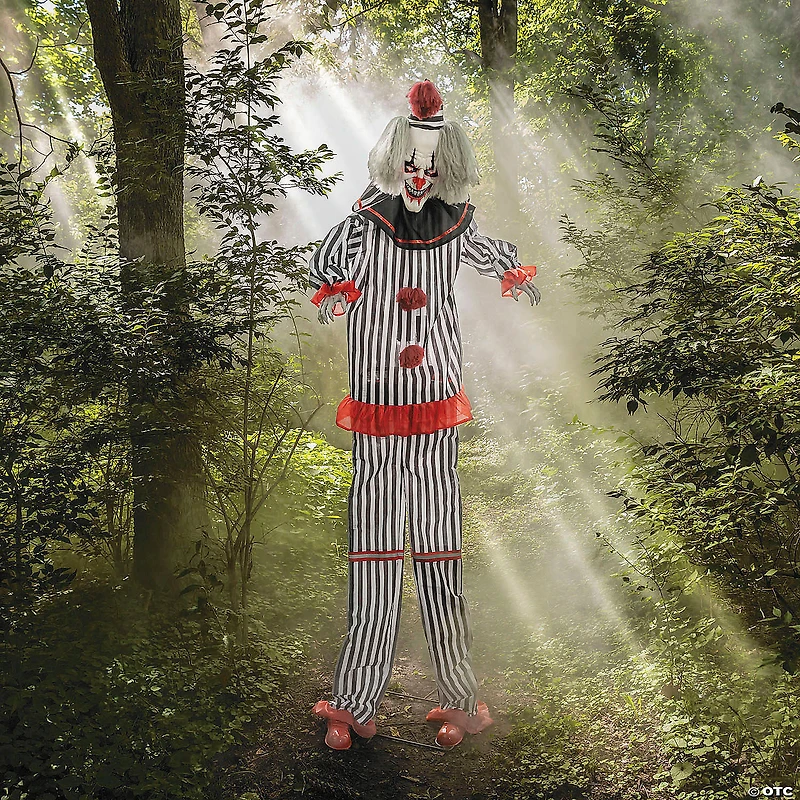 8 Ft. 2" Light-Up Lifting Clown with Hat Halloween Decoration