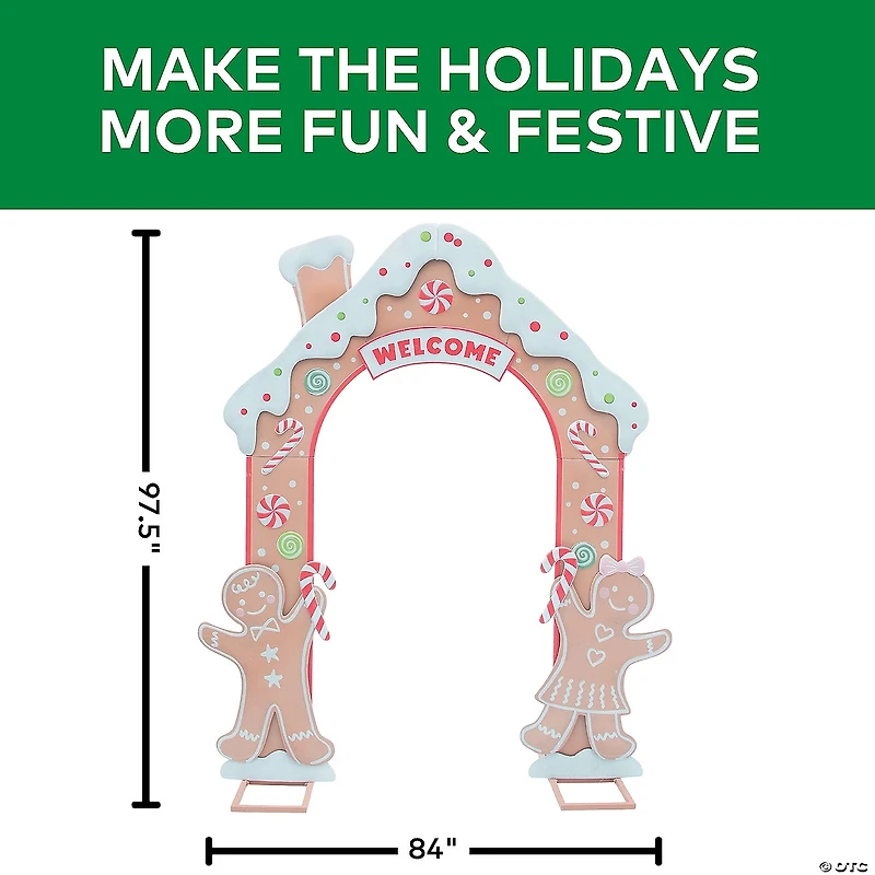 8 Ft. Gingersnap Iron Archway Christmas Decoration