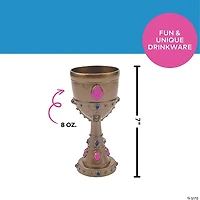 8 oz. Molded Gold Crown with Jewels Reusable Plastic Goblets - 12 Ct.