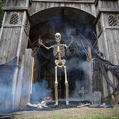 8' Towering Skeleton with Projection Eyes