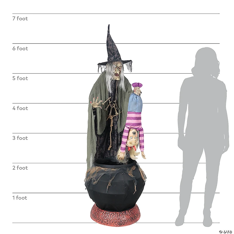 80" Stew Brewing Witch Animated Prop
