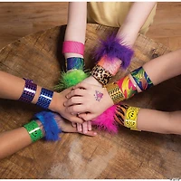 9 1/2" Bulk 100 Pc. Patterned & Textured Plastic Slap Bracelet Assortment