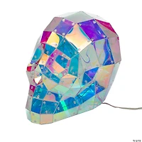 9 1/2" Halloween Multicolor Prismatic Skull Light-Up LED Light