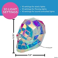 9 1/2" Halloween Multicolor Prismatic Skull Light-Up LED Light