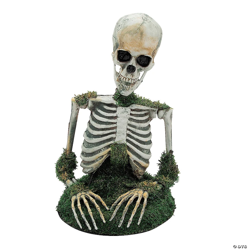 9 3/4" x 14 3/4" Animated Mossy Skeleton Tabletop Halloween Decoration