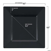 9.5" Square Plastic Dinner Plates (40 Plates