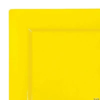 9.5" Yellow Square Plastic Dinner Plates (40 Plates)