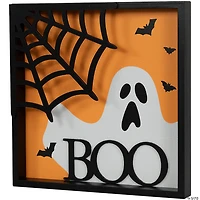 9.75" Framed 3D Boo Halloween Wall Sign
