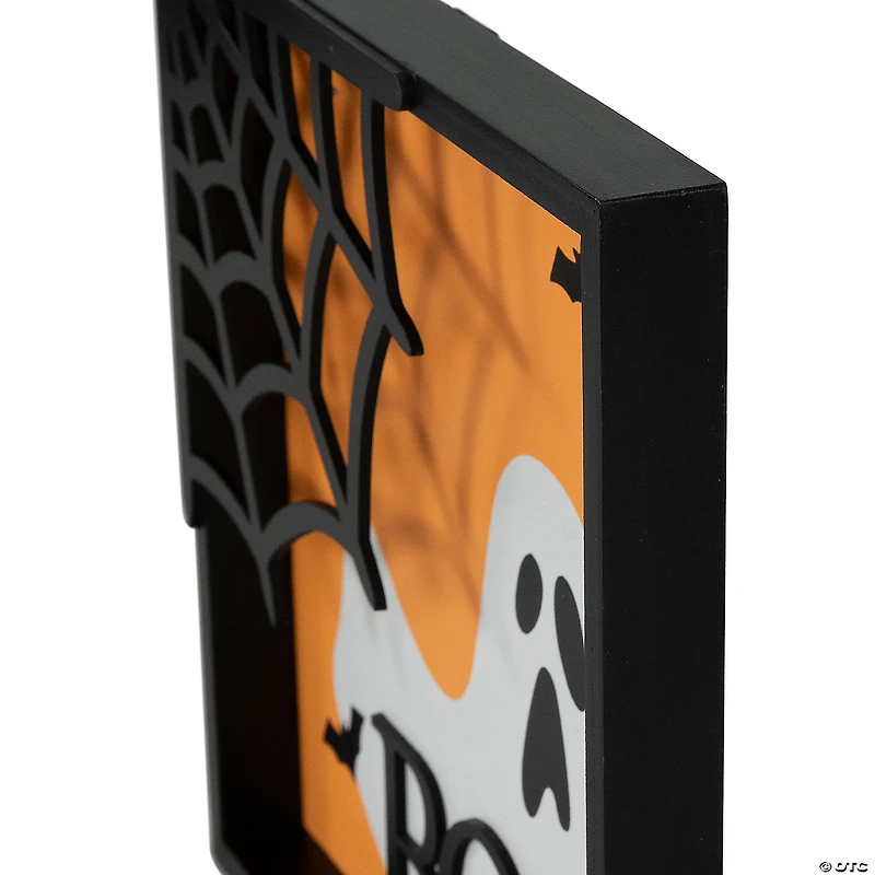 9.75" Framed 3D Boo Halloween Wall Sign