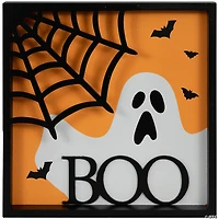 9.75" Framed 3D Boo Halloween Wall Sign