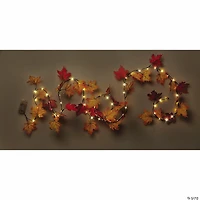 9 Ft. Light-Up Red & Orange Fall Leaf Garland