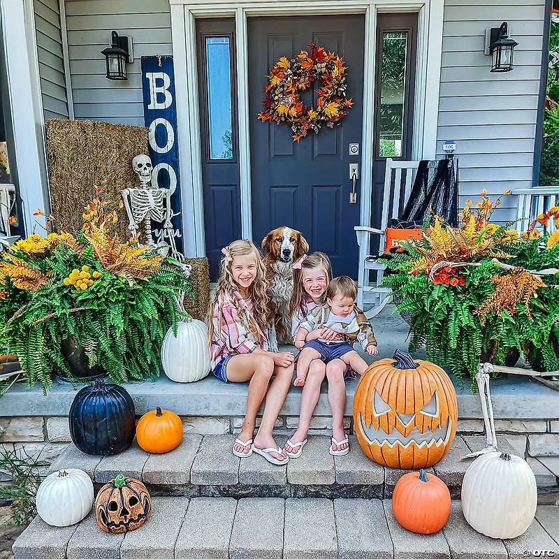 9" Funny Pumpkin Jack-o-Lantern Decoration