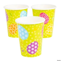 9 oz. Bright Easter Egg Polka Dots & Ribbons Disposable Paper Cups - 8 Ct.