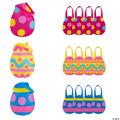 9" x 12” Medium Nonwoven Egg-Cellent Easter Egg Tote Bags - 12 Pc.