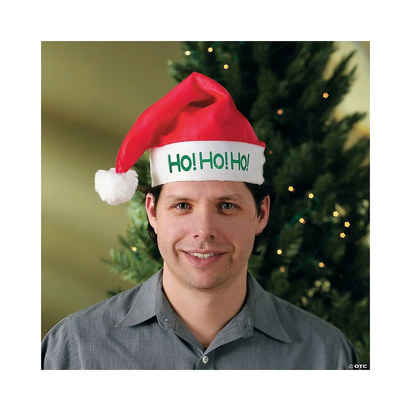 Adult “Ho! Ho! Ho!” Santa Hats - 12 Pc.