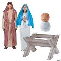 Adult Holy Family Nativity Costume Kit with Props - 4 Pc.