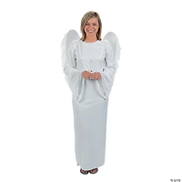 Adults Angel Costume with Angel Wings & Candle - Standard