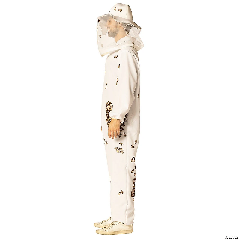 Adults Beekeeper with Printed Bees Jumpsuit Costume - One Size