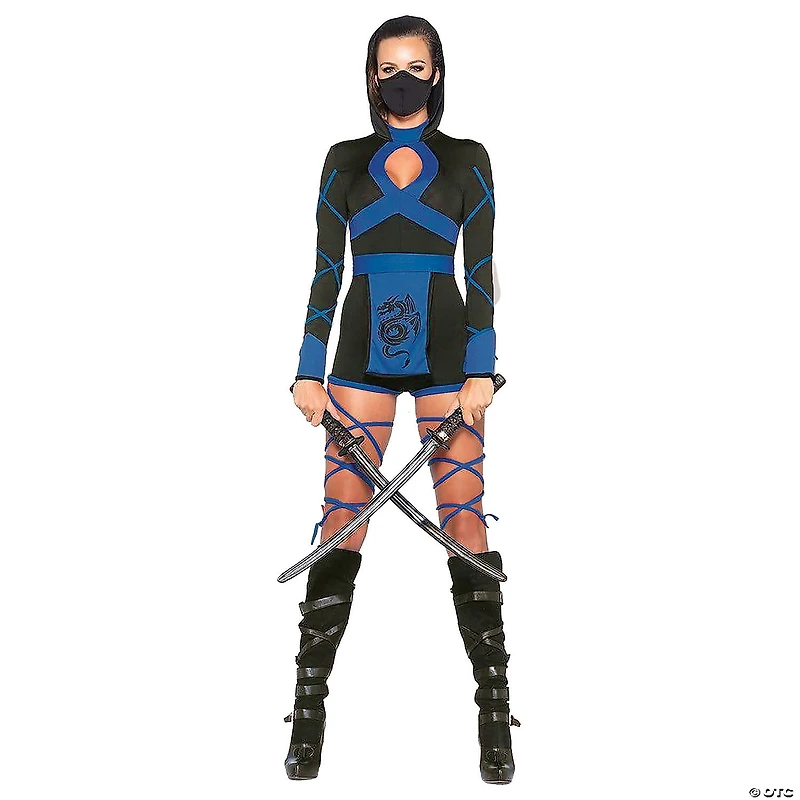 Adults Black & Blue Ninja Costume
