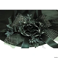 Adults Black Witch Hat with Skull & Flowers