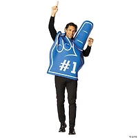 Adults Blue Team Spirit #1 Foam Finger Tunic Costume - One Size